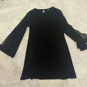 Black dress with sheer Slit sleeves